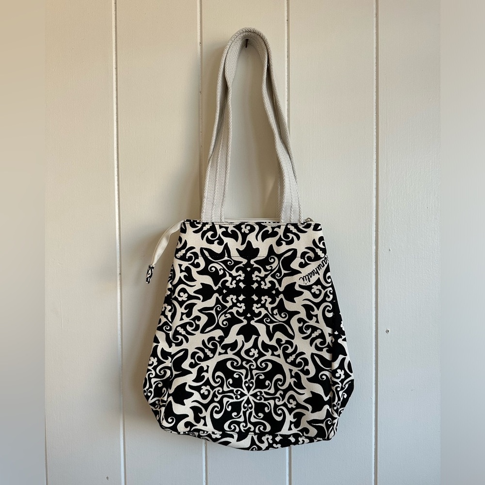 Vintage black and white Manuhealii Kukui print bag